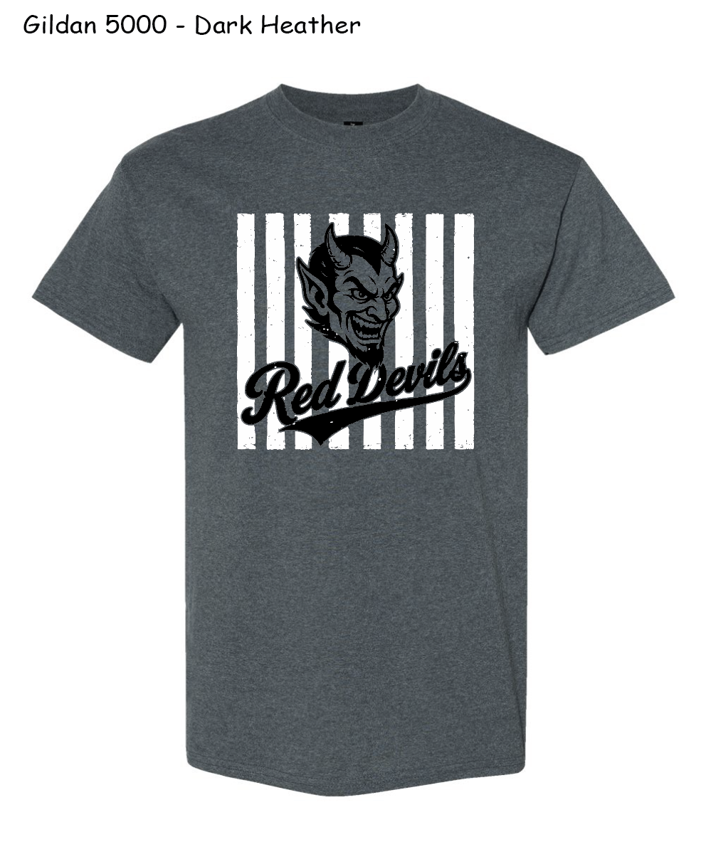 Red Devils Striped Mascot Shirt
